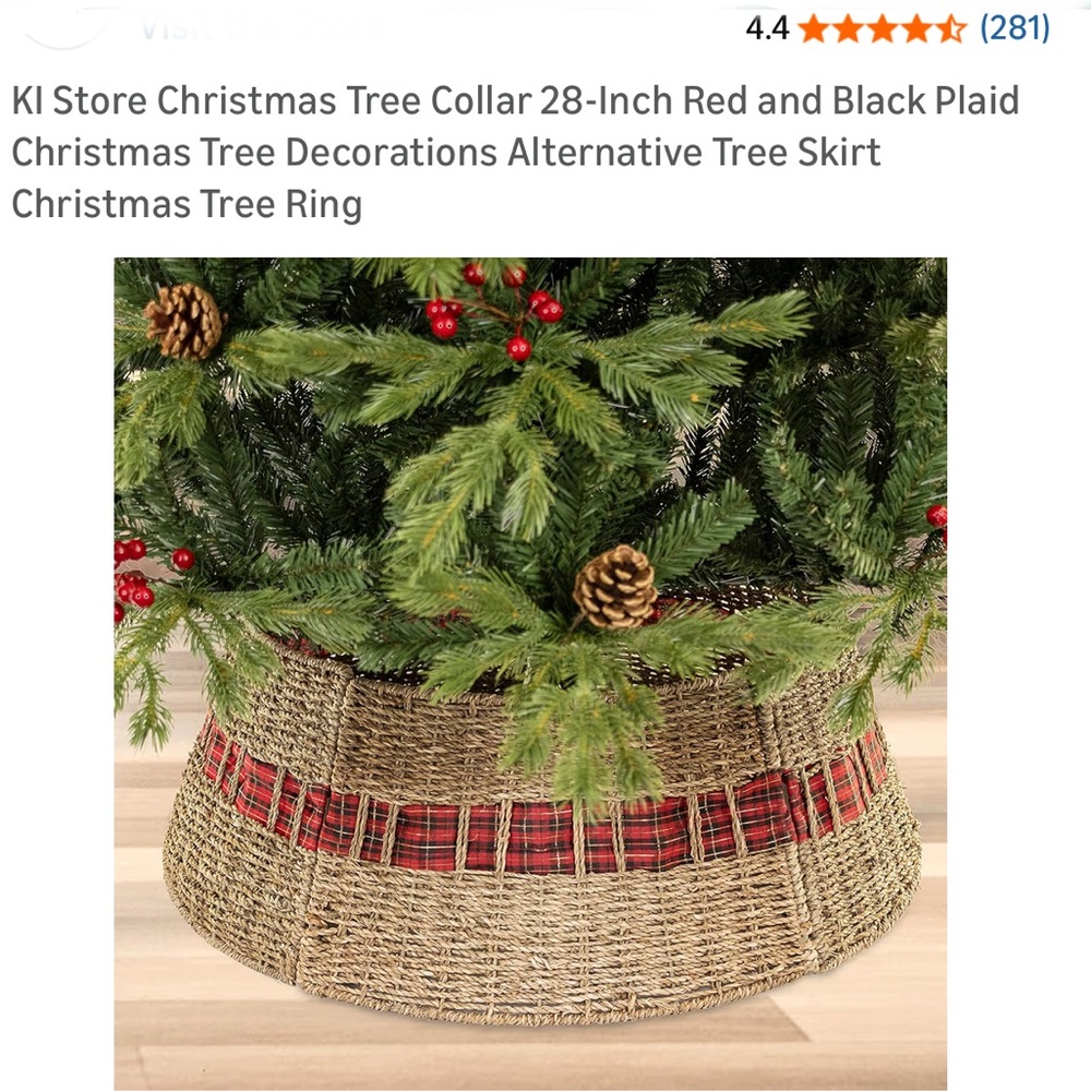 Red and Green Plaid Christmas Tree Collar